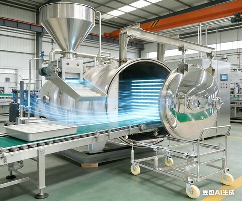 Εμπορική συσκευή ψύξης και στεγνώσεως 100-150KG ανά παρτίδα για κρέας, θαλασσινά και βότανα Ταχεία ξήρανση με σύστημα CIP και χαμηλή συντήρηση