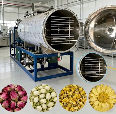220V 380V 3PH Τροφοδοτικό Καταψύκτη Λυοφιλοποίησης Συμπεριλαμβανομένης Μονάδας Ψύξης  ή Leybold Σχεδιασμένο για Διατήρηση Τροφίμων