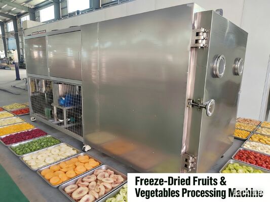 Στεγνωτήριο κατάψυξης -40C-80C Στεγνωτήριο κενού τροφίμων με ισχύ εγκατάστασης 35KW και αντλία κενού Baosi ή  που εξασφαλίζει την κατάψυξη-ξήρανση